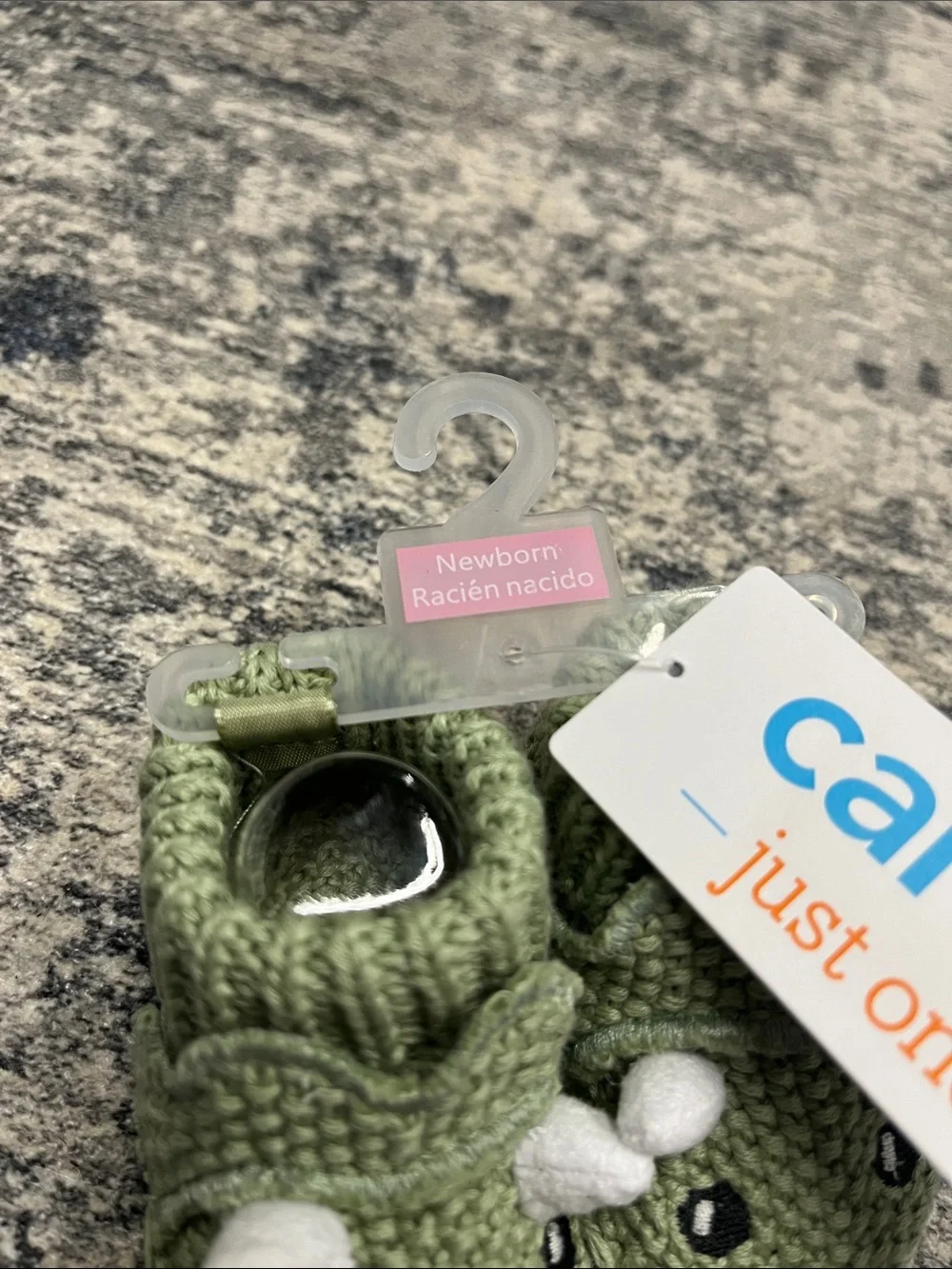 Carter's Green Knit Dinosaur Booties